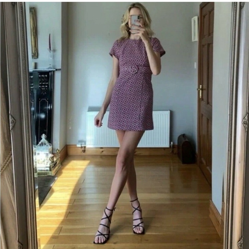 Zara Pink Geometric Mini Dress